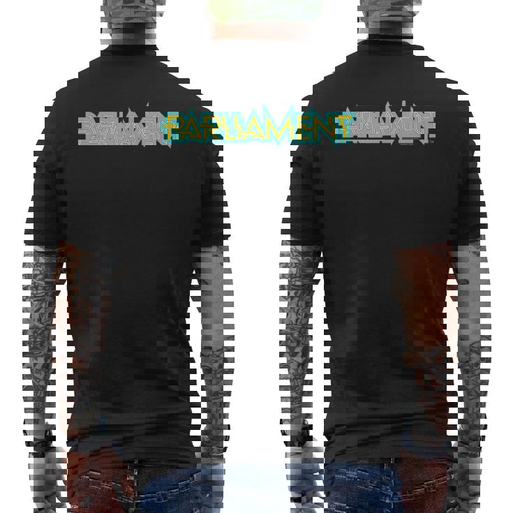 ジョージ・クリントン議会ティールロゴ。 メンズTシャツ バックプリント