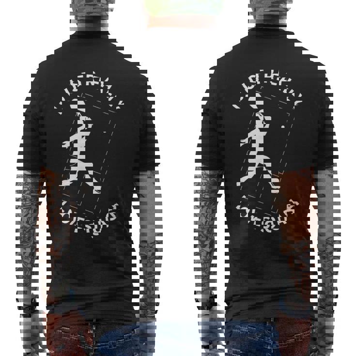 スカッシュプレーヤー I Just Really Lovequash メンズTシャツ バックプリント