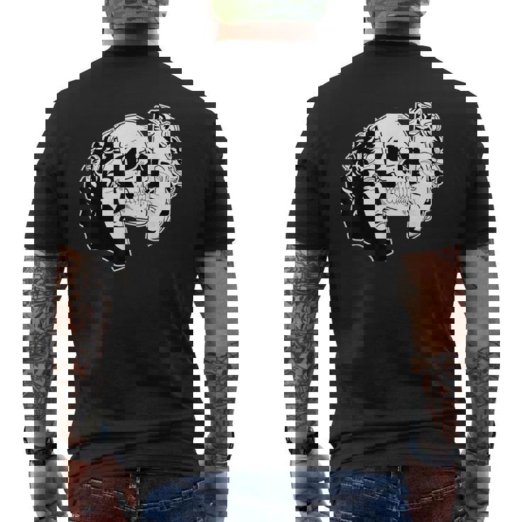 スカル×スタチュー メンズTシャツ バックプリント