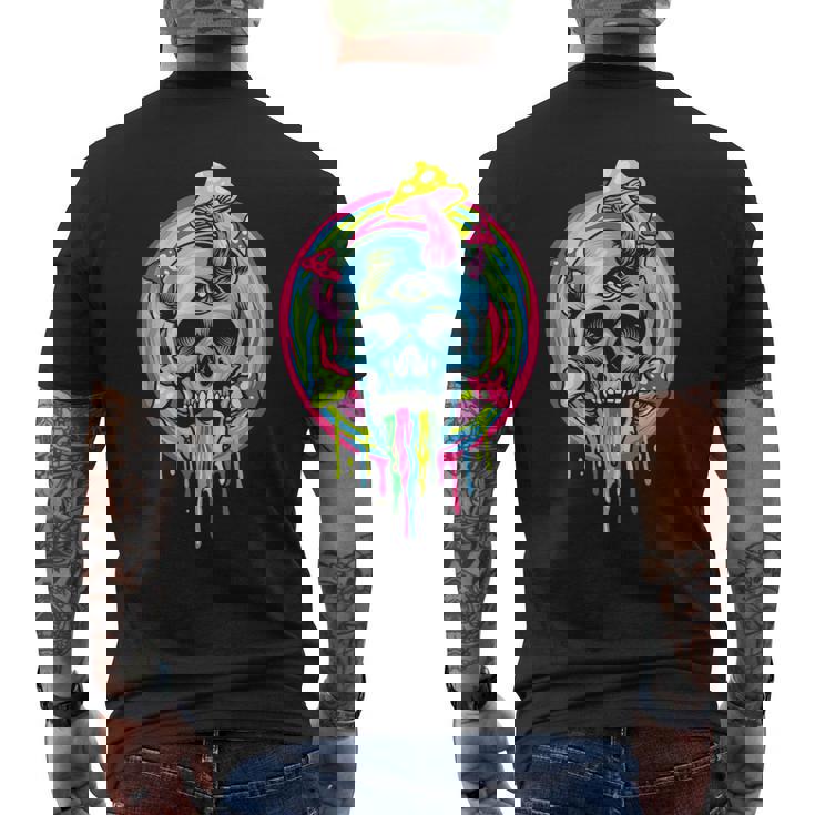 スカルマッシュルーム スケルトン グラフィック ゴス メンズ レディース メンズTシャツ バックプリント