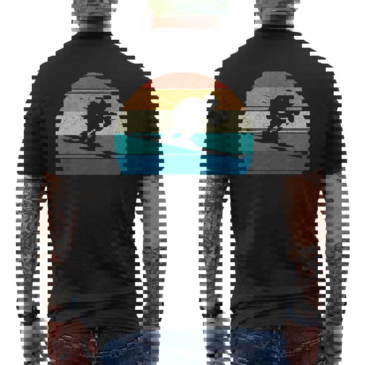 スキー スキー レース スラローム レトロ メンズTシャツ バックプリント