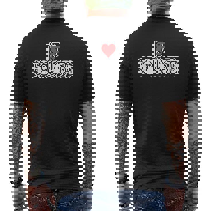 スクワットが大好き メンズTシャツ バックプリント