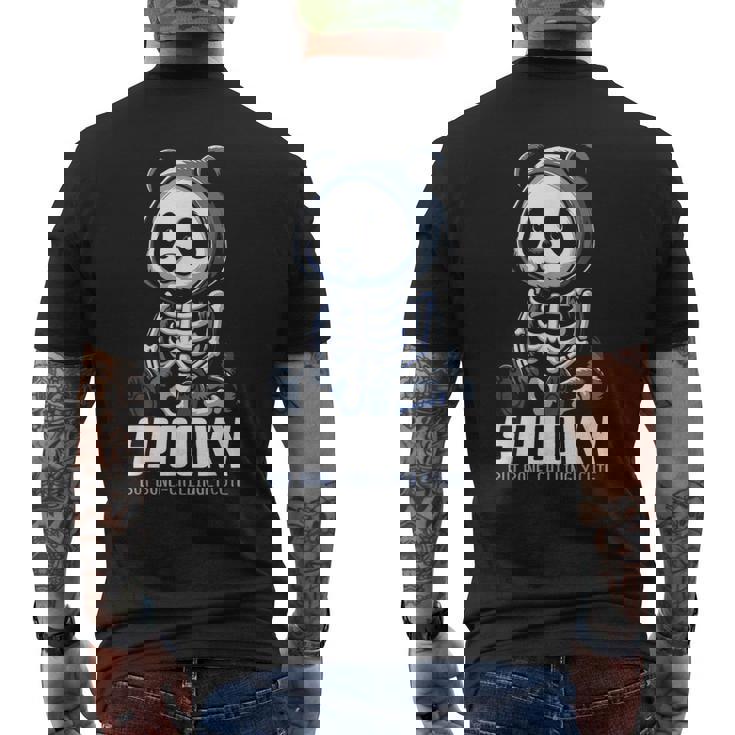 スケルトンパンダ 不気味なパンダベア メンズTシャツ バックプリント