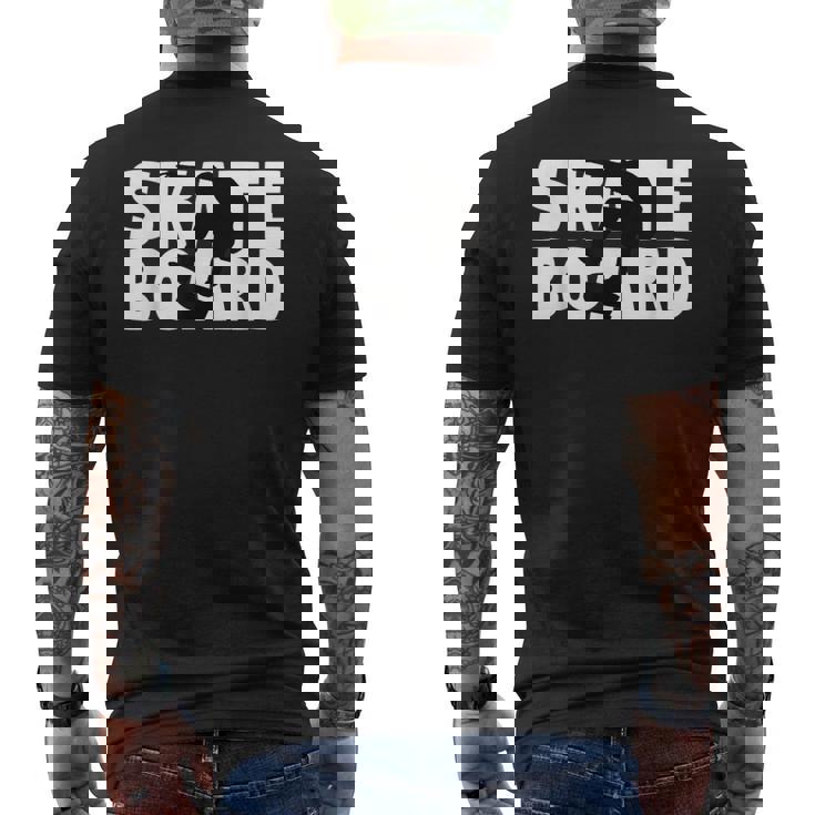 スケートボーダーへのギフト スケートボード シルエット メンズTシャツ バックプリント