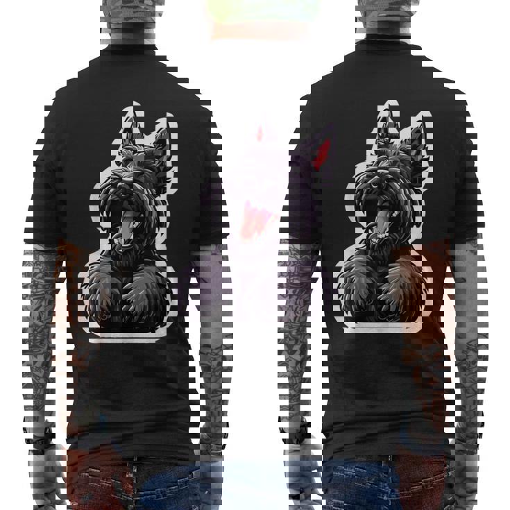 スコティッシュテリア 面白い スコティッシュテリア カワイイ 子犬 犬 メンズTシャツ バックプリント