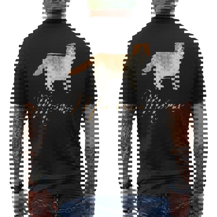 スコティッシュフォールドキャット ママシャツ 猫 ママ ママ メンズTシャツ バックプリント