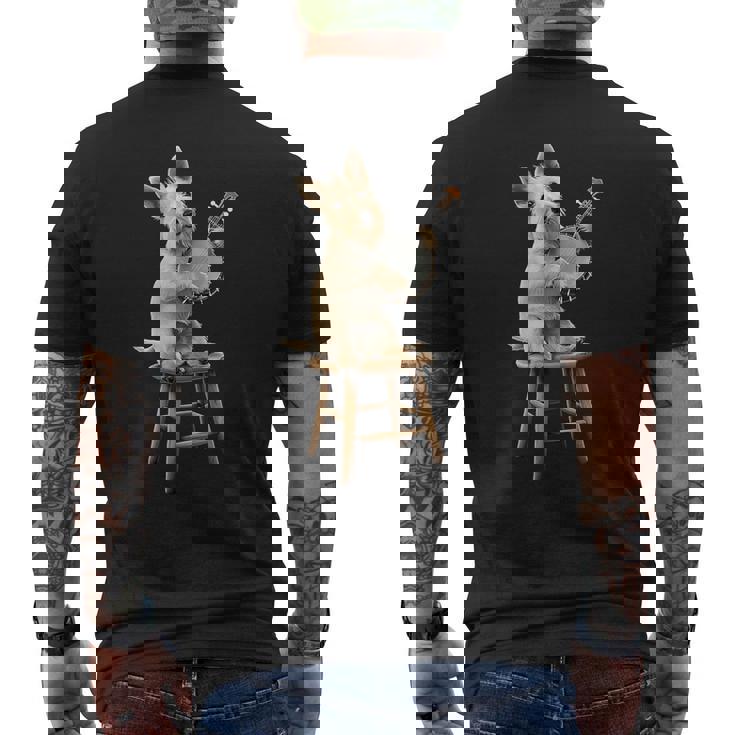 スコティッシュ・テリア・ドッグ ブルーグラス バンジョー選手 メンズTシャツ バックプリント