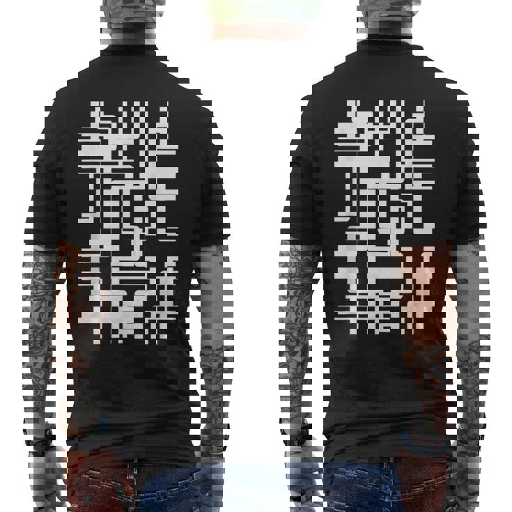 スタイリッシュ幾何学模様 メンズTシャツ バックプリント