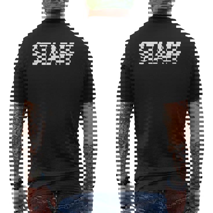 スタッフ 求人 社員 イベント 制服 作業員 クルーチームtaff Worker Job Uniform メンズTシャツ バックプリント