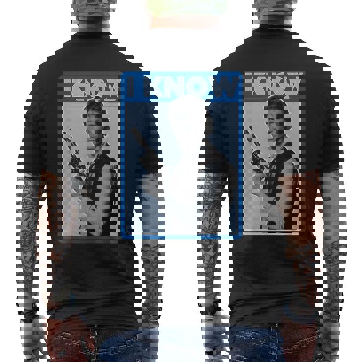 スター・ウォーズ クラシック ハン・ソロ I Know You Love Me ポスター メンズTシャツ バックプリント