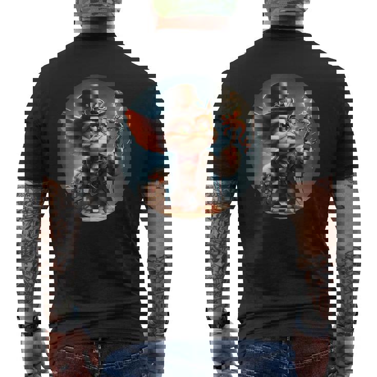 スチームパンク グレムリン クリーチャー マッドサイエンティスト メンズTシャツ バックプリント