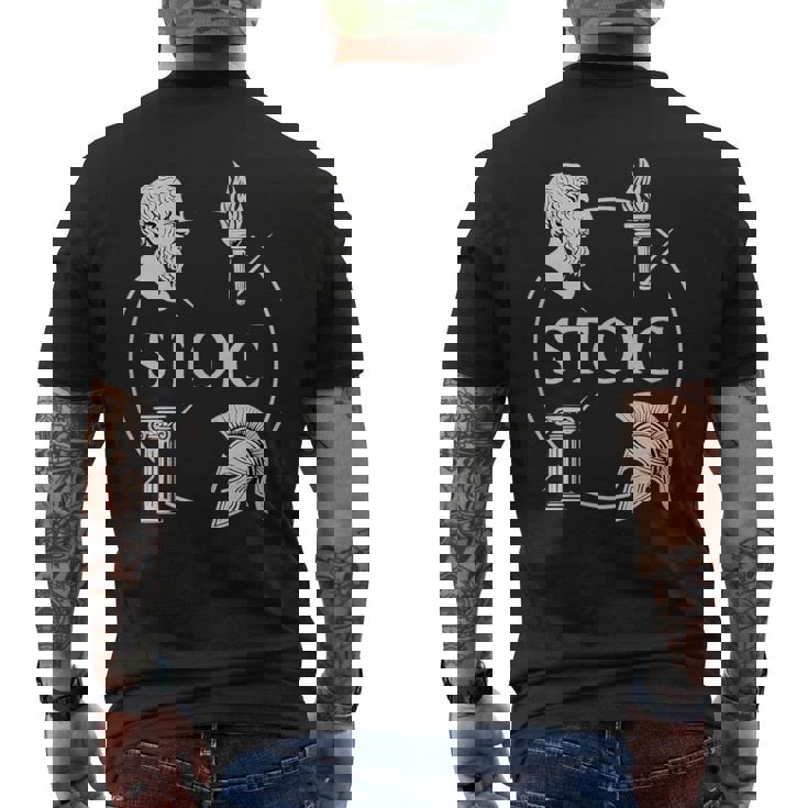 ストイックな美徳 – 知恵の勇気 正義 自己習得のシンボル メンズTシャツ バックプリント