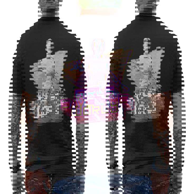 ストレンジャー・シングス イレブン シンセウェーブ ガールズ セーブ ワールド レトロ 80年代 メンズTシャツ バックプリント