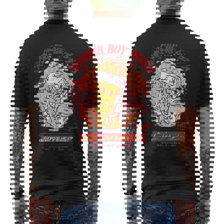 ストレンジャー・シングス サーファーボーイ ピザ広告 ホットデリバリー ヴィンテージ メンズTシャツ バックプリント