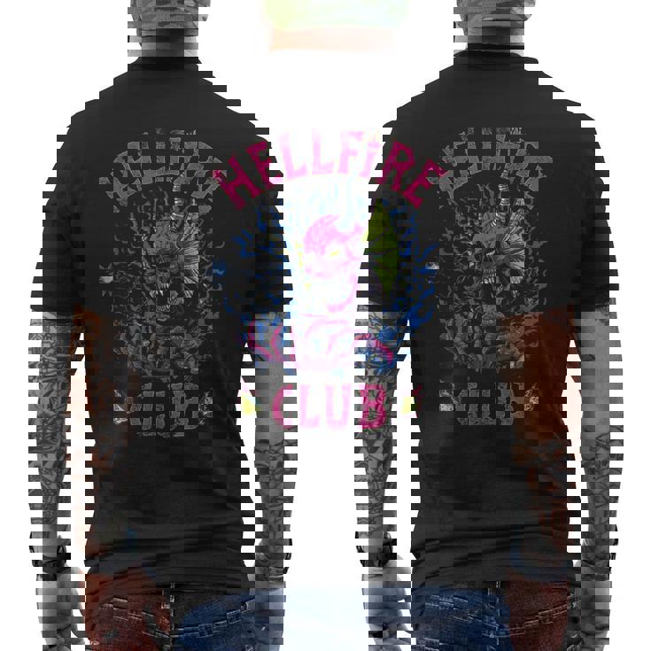 ストレンジャー・シングス ヘルファイア クラブ スプラッシュ Dnd デーモン レトロ ホーキンス メンズTシャツ バックプリント