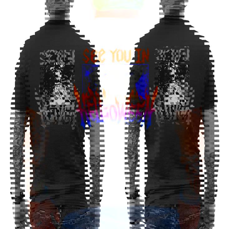 ストレンジャー・シングス ヘルファイア クラブ ハロウィン ロックンロール 楽しいパーティー メンズTシャツ バックプリント