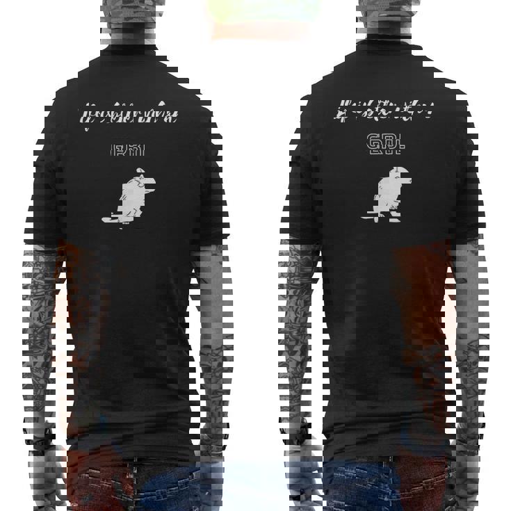 スナネズミがいると人生はもっと良い メンズTシャツ バックプリント