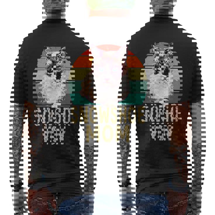 スノーシュー 猫 ママ レトロ ヴィンテージ 面白い I Love My Cat メンズTシャツ バックプリント