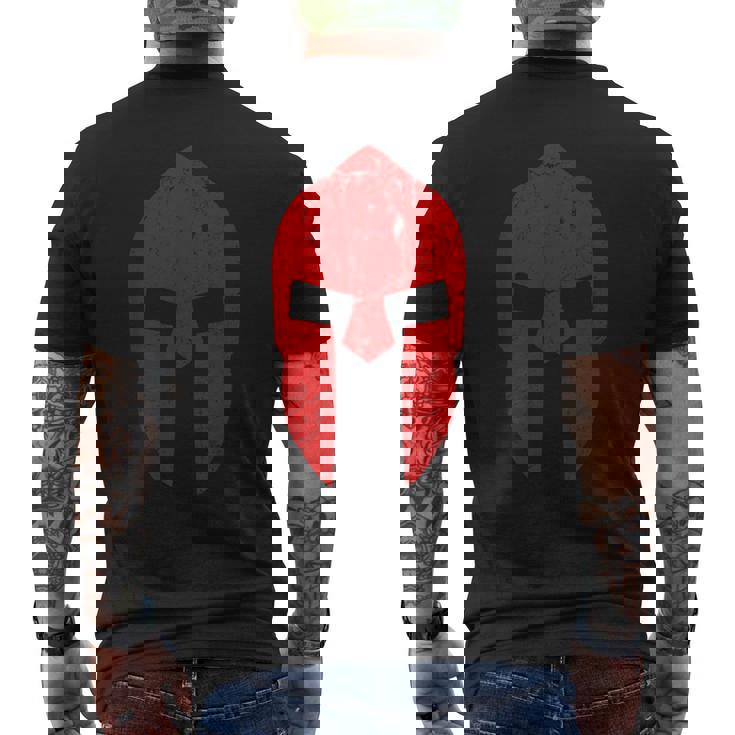スパルタ戦士ヘルメットジムモチベーションスパルタ古代ギリシャ メンズTシャツ バックプリント