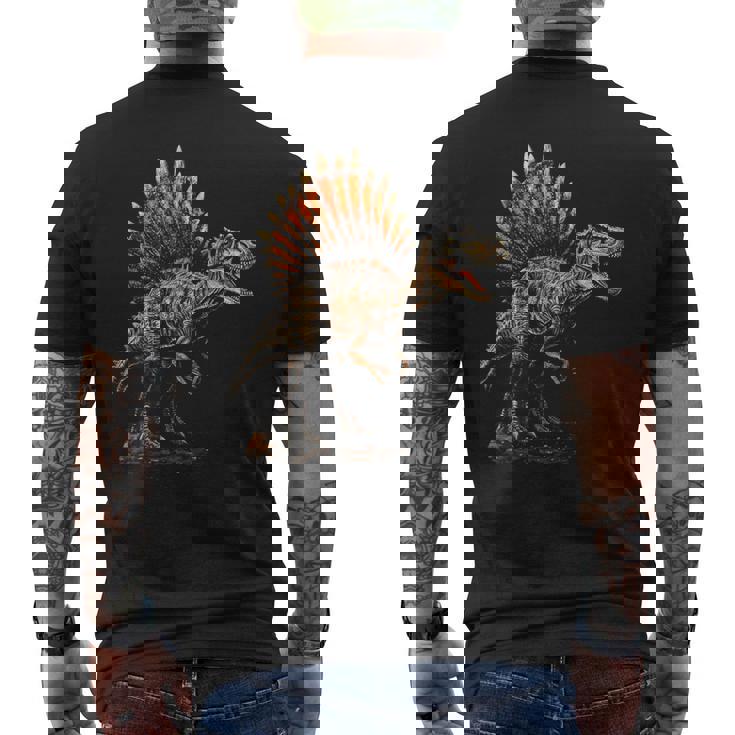 スピノサウルス 恐竜 グラフィックアート スピノサウルス メンズTシャツ バックプリント
