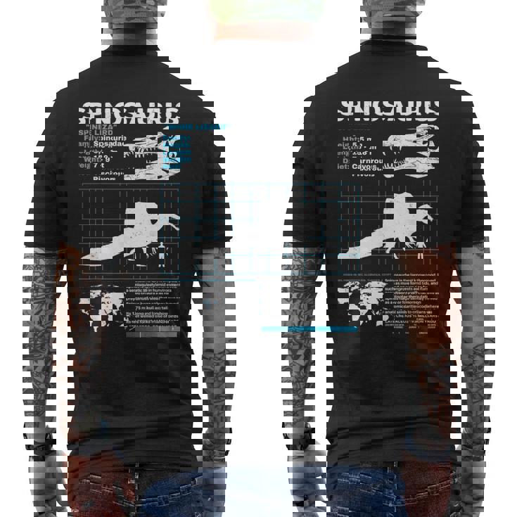 スピノサウルスのファクトシート メンズTシャツ バックプリント