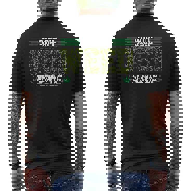 スモークウィード エブリデイ マリファナギフト 大麻スタイル メンズTシャツ バックプリント