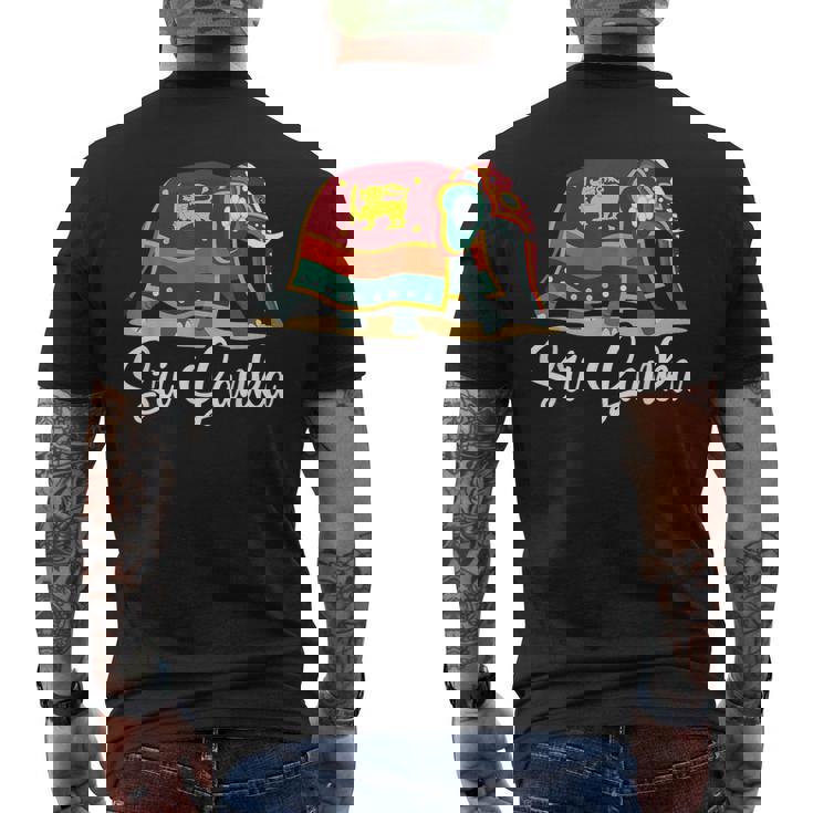 スリランカの国旗と友情 メンズTシャツ バックプリント