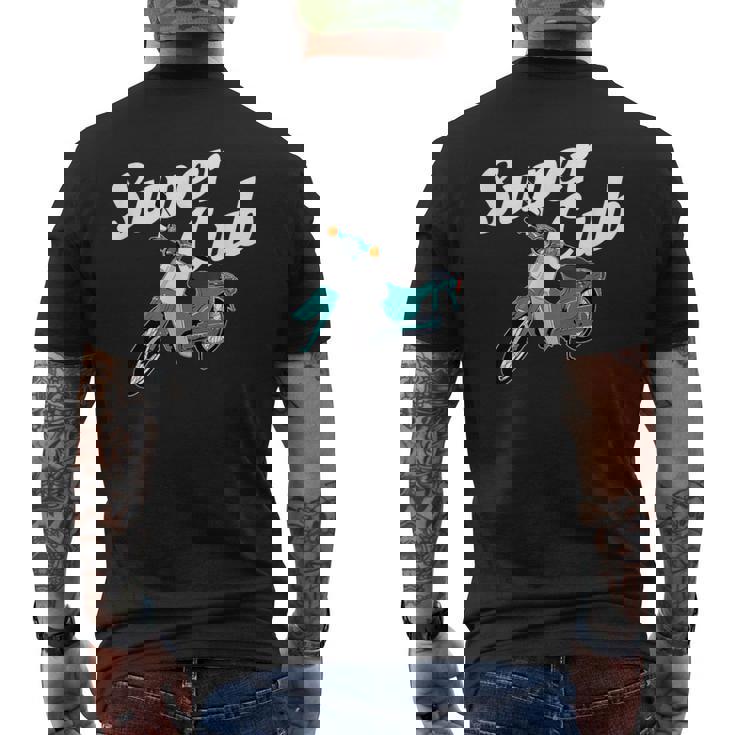 スーパーカブ 50 110 125 バイク ミニ モト スクーター カスタム 原付 二種 メンズTシャツ バックプリント