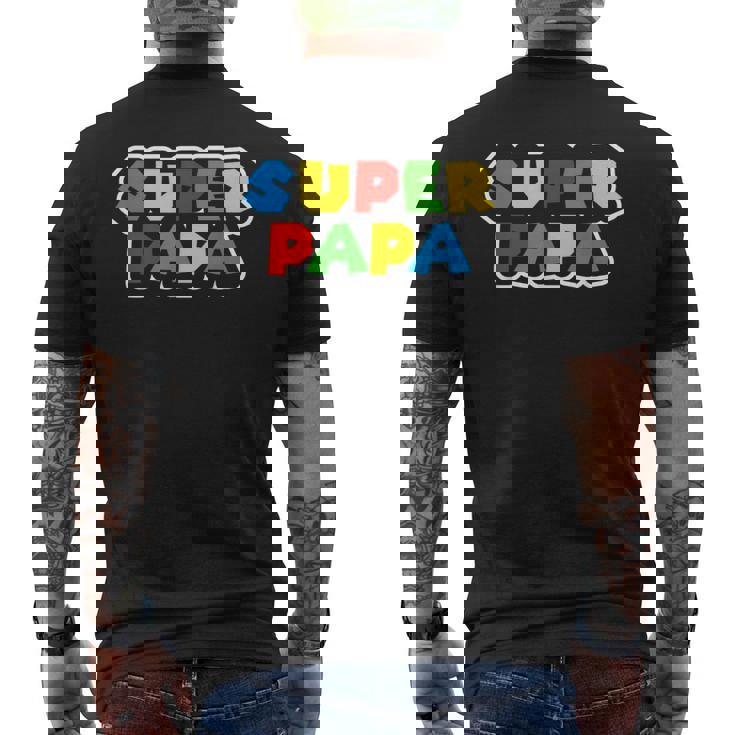 スーパーパパ 誕生日プレゼント 父親ギフト 最高のお父さん メンズTシャツ バックプリント