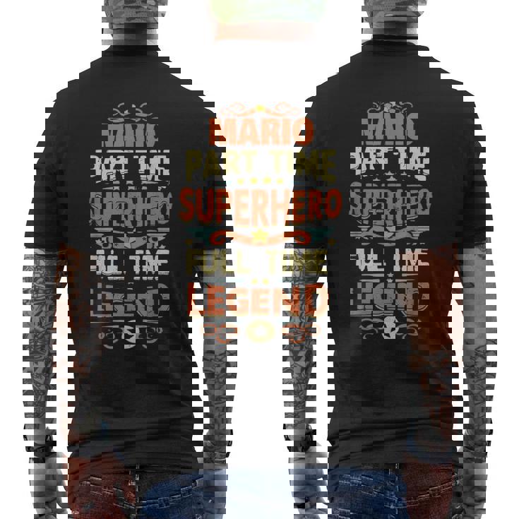 スーパーヒーロー マリオ レジェンド パーソナライズ 面白い 名前 マリオ メンズTシャツ バックプリント