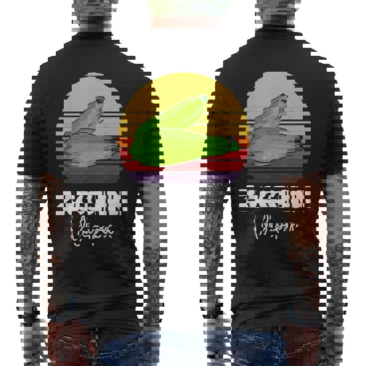 ズッキーニ愛好家 ビーガン ベジタリアン野菜ズッキーニ メンズTシャツ バックプリント