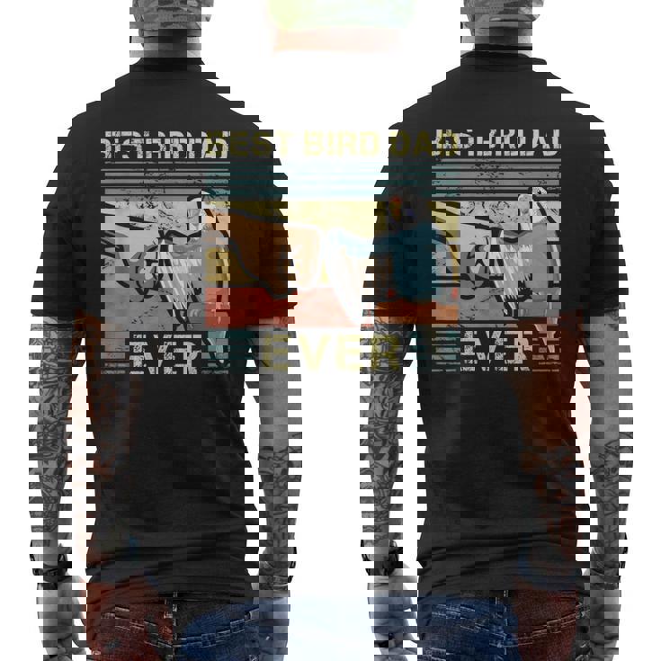 セキセイダッド 鳥好き 父 動物愛好家 鳥の男 メンズTシャツ バックプリント