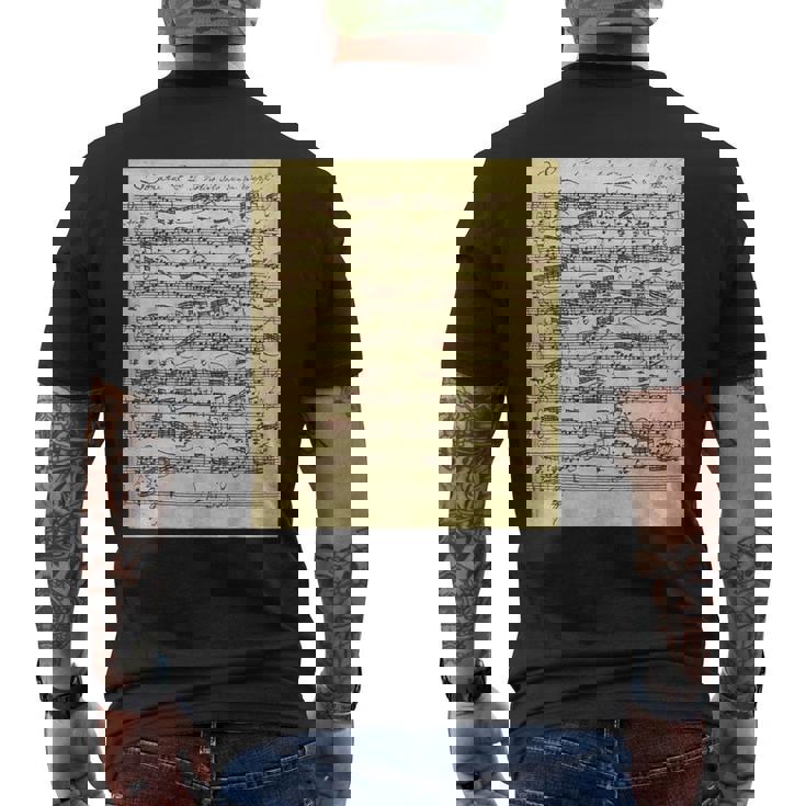 セバスティアン・バッハ ソナタ 楽譜 古典作曲家クラス メンズTシャツ バックプリント