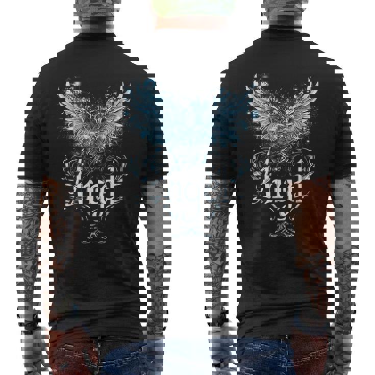 セラフィンの翼で昇天する天使のデザイン メンズTシャツ バックプリント