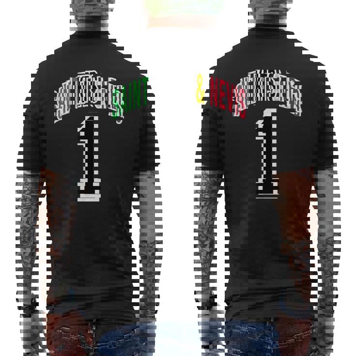 セントクリストファーネイビス 国旗 1 メンズTシャツ バックプリント