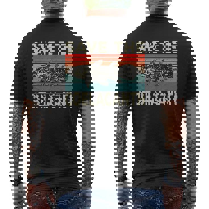 セーブ・ザ・シーラカンス。 メンズTシャツ バックプリント