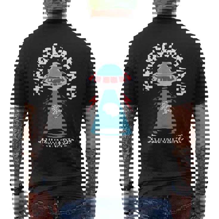 ゼブラヘッド脳侵略者面白いデザイン。 メンズTシャツ バックプリント