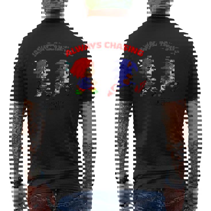 ソニック×れじぇくん Always Chasing L メンズTシャツ バックプリント