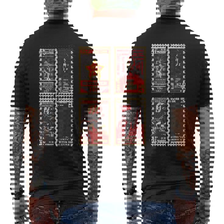 ソビエト消印sovi8ヴィンテージプロパガンダ。 メンズTシャツ バックプリント