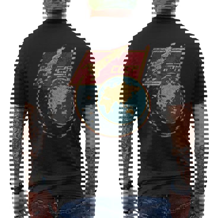 ソビエト連邦 宇宙 スプートニク ロケット Cccp ソ連 プロパガンダ メンズTシャツ バックプリント