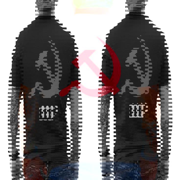 ソ連ロシアソビエト連合ハンマー 胸に鎌 Cccp付き メンズTシャツ バックプリント