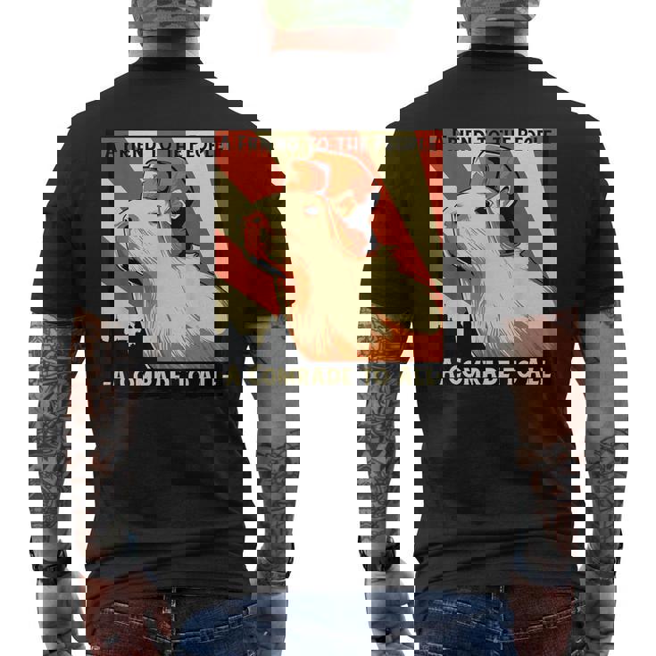 ソ連共産主義カピバラソビエト民衆への友 メンズTシャツ バックプリント