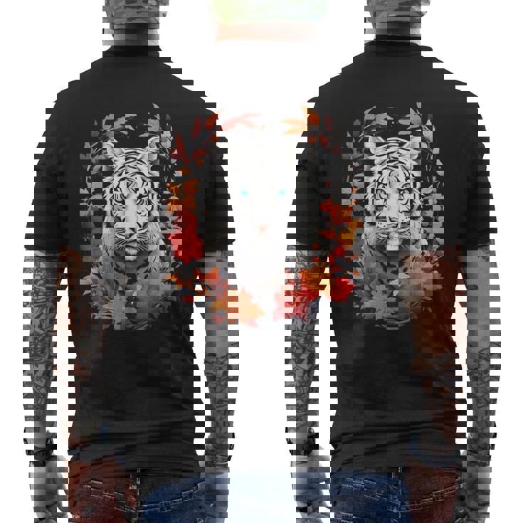 タイガー 動物 グラフィックアート トラ メンズTシャツ バックプリント