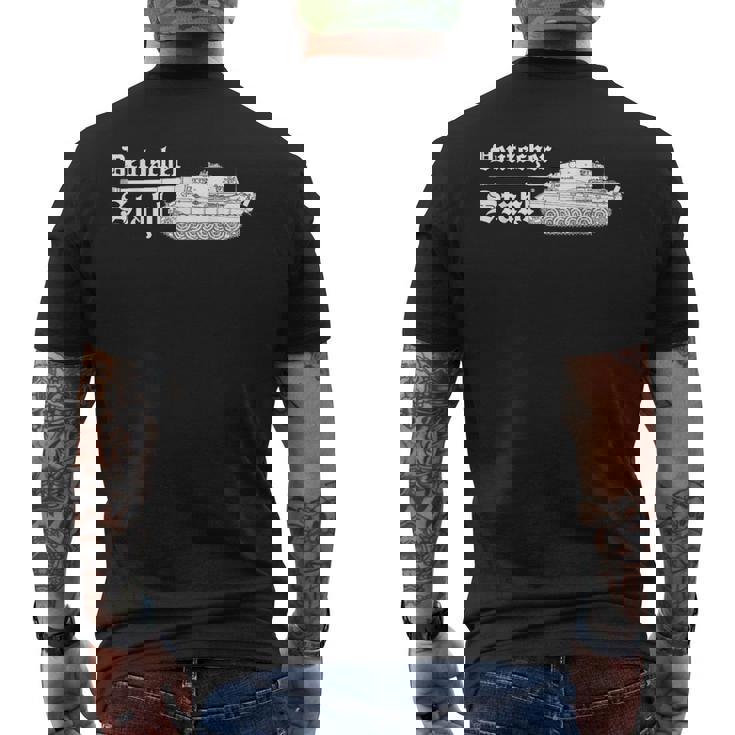 タイガー戦車 第二次世界大戦の戦車扇風機 Panzerkampfwageni メンズTシャツ バックプリント