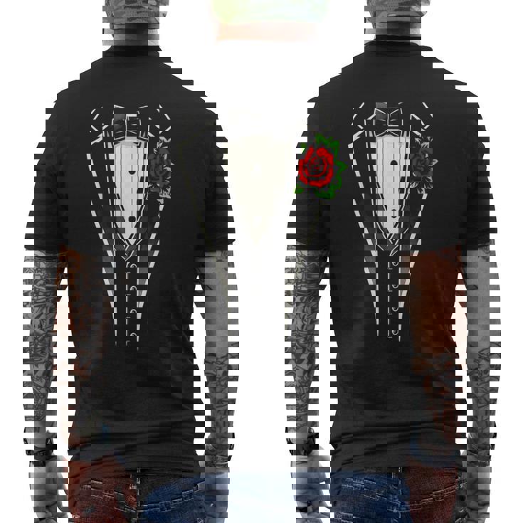 タキシード蝶ネクタイ、面白い紳士用タキシード。 メンズTシャツ バックプリント