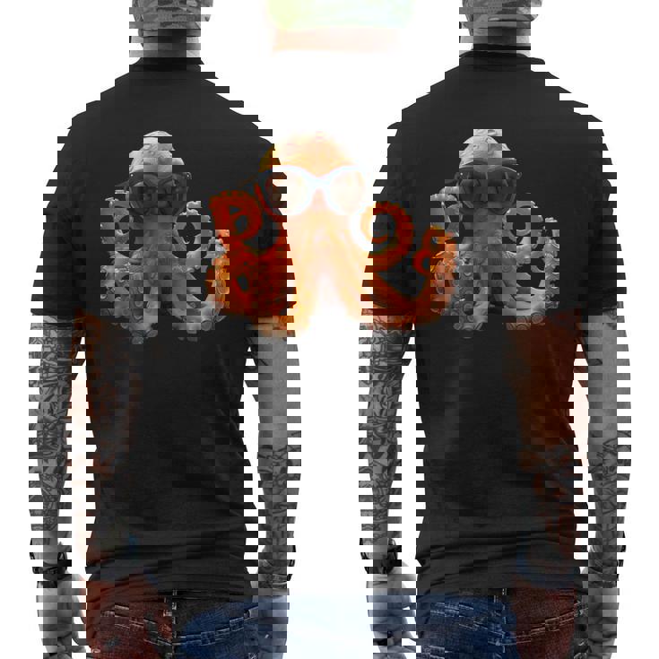 タコ 小タコ イカ 海 恋 甘タコ メンズTシャツ バックプリント