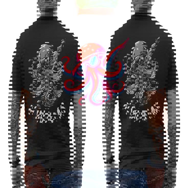 タコ、サングラスタコ動物、エルダブデルマール メンズTシャツ バックプリント