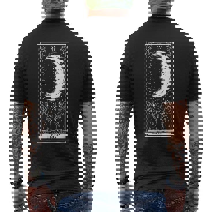 タロットカード 月 占い師 オカルト 魔女 ウィッカン カード メンズTシャツ バックプリント