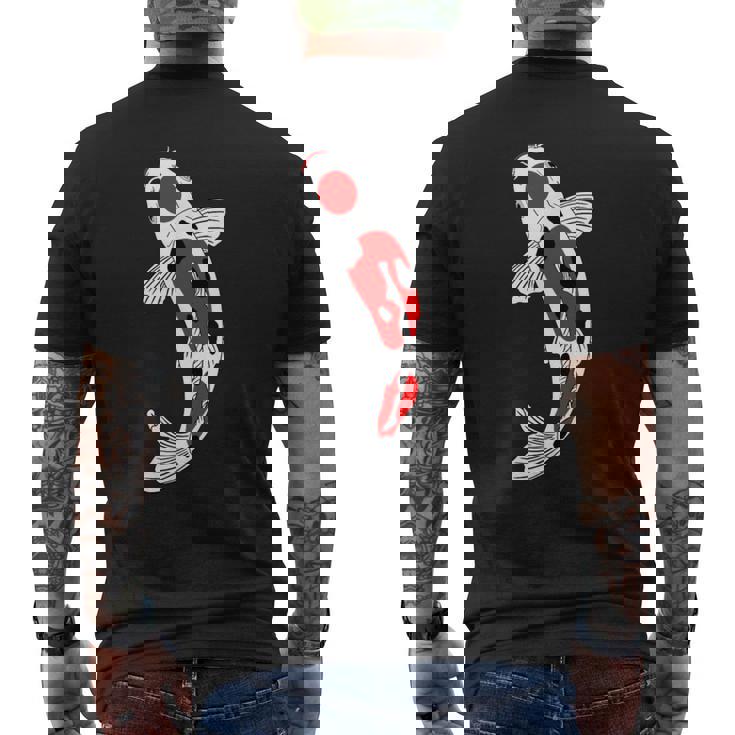 タンチョウサンケ 赤・白・黒鯉 メンズTシャツ バックプリント