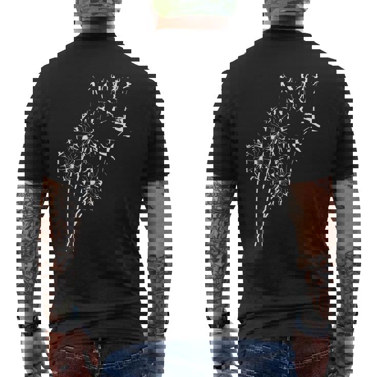 タンポポ バトントワラーの花、花のバトントワリング ツリー メンズTシャツ バックプリント